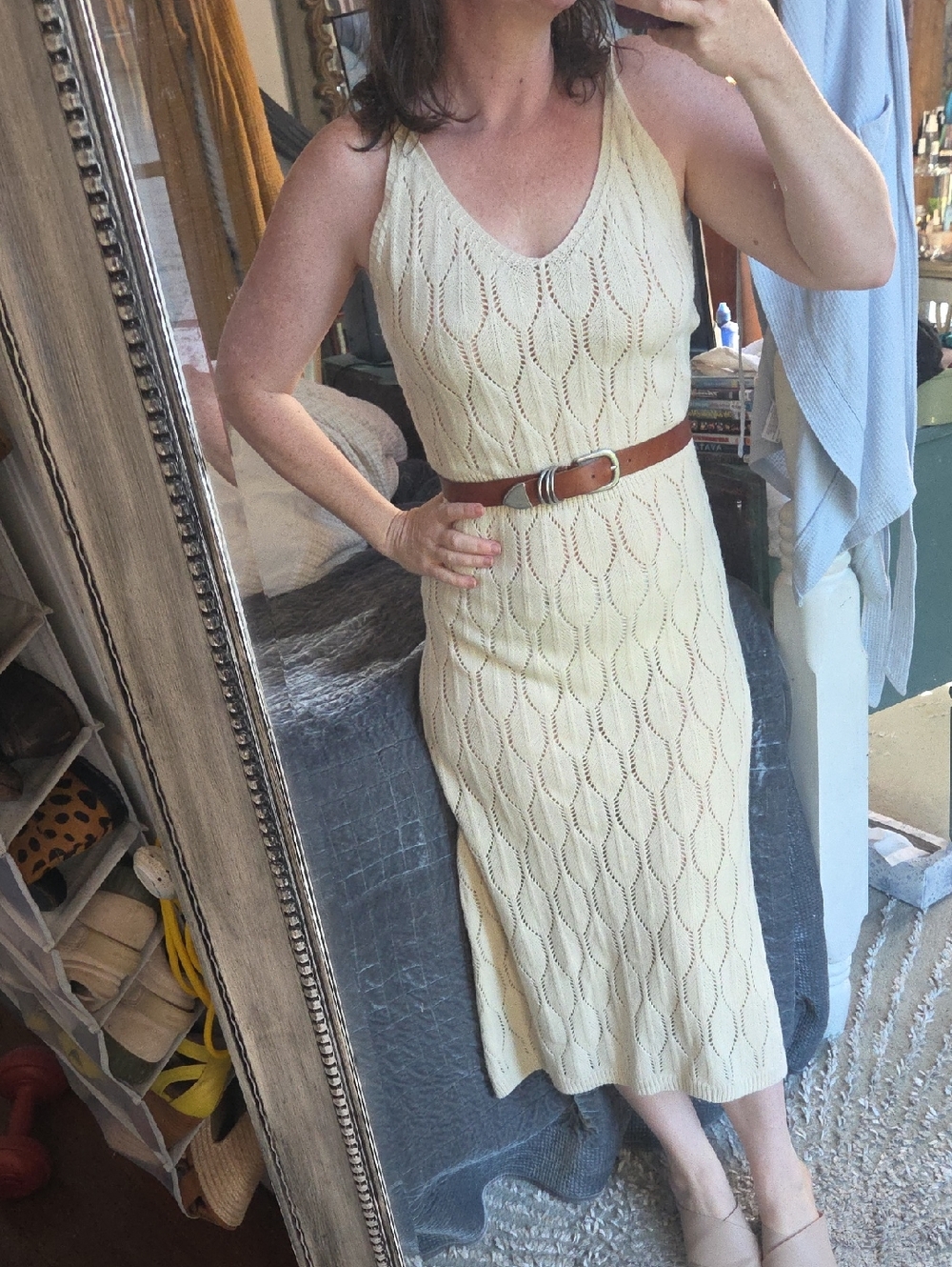 Knit Mix Crocheted Dress - Picture 8 of 12